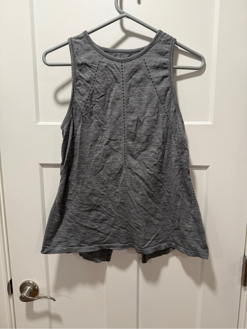 Athleta Gray Performance Tank with Subtle Vent Detailing